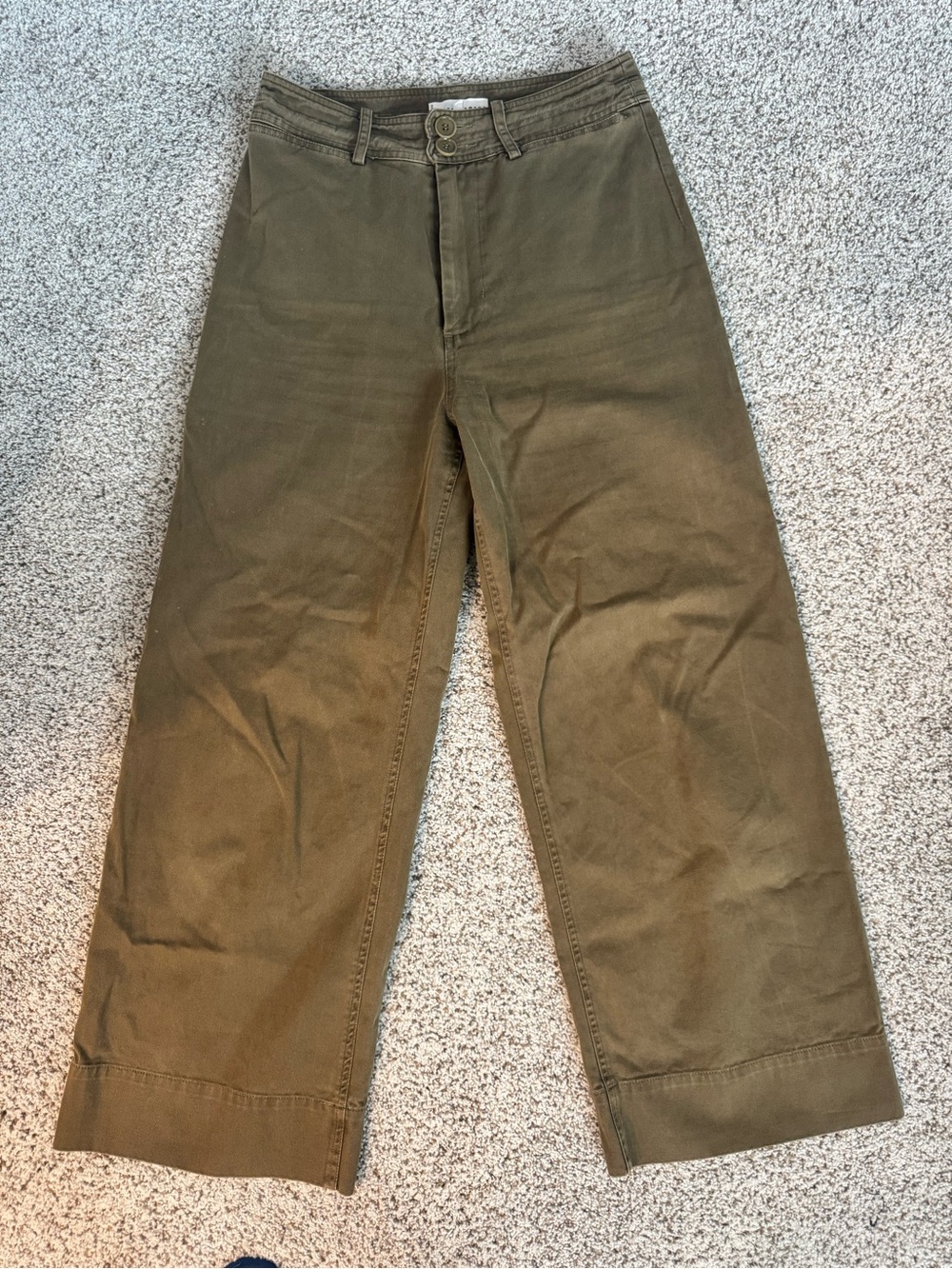 Apiece Apart Olive Green Wide-Leg Jeans